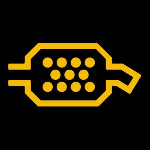 DPF Warning Light from a Car Dashboard
